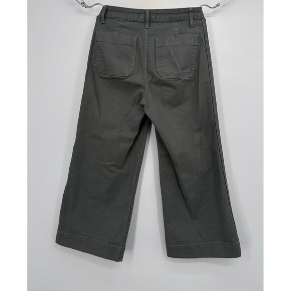 Madewell Women's Pants Size 26 Khaki Wide Leg Cropped Highrise Style#j8985 - Picture 2 of 9